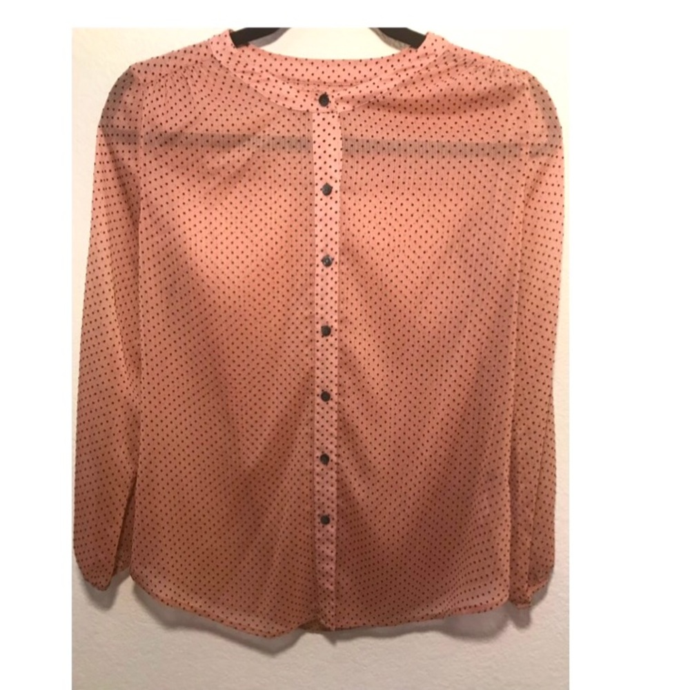 Broadway & Broome Powder pink/ nude flowy shirt